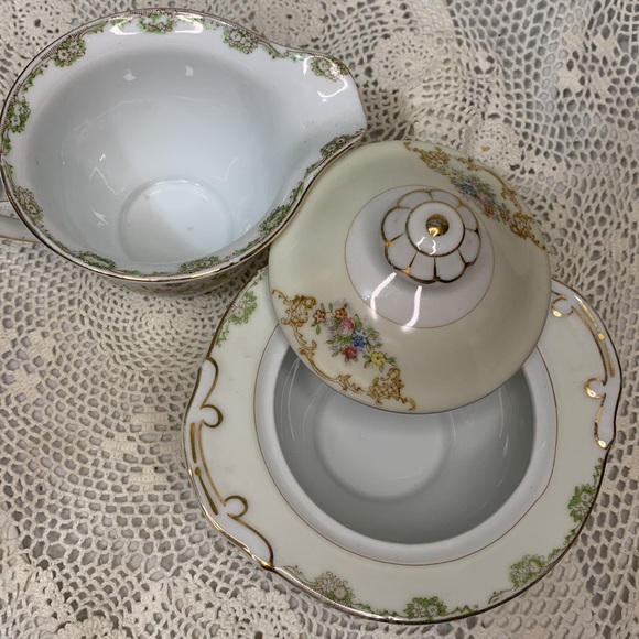 NATIONAL CHINA Vintage Sugar & Creamer Set - Picture 2 of 7